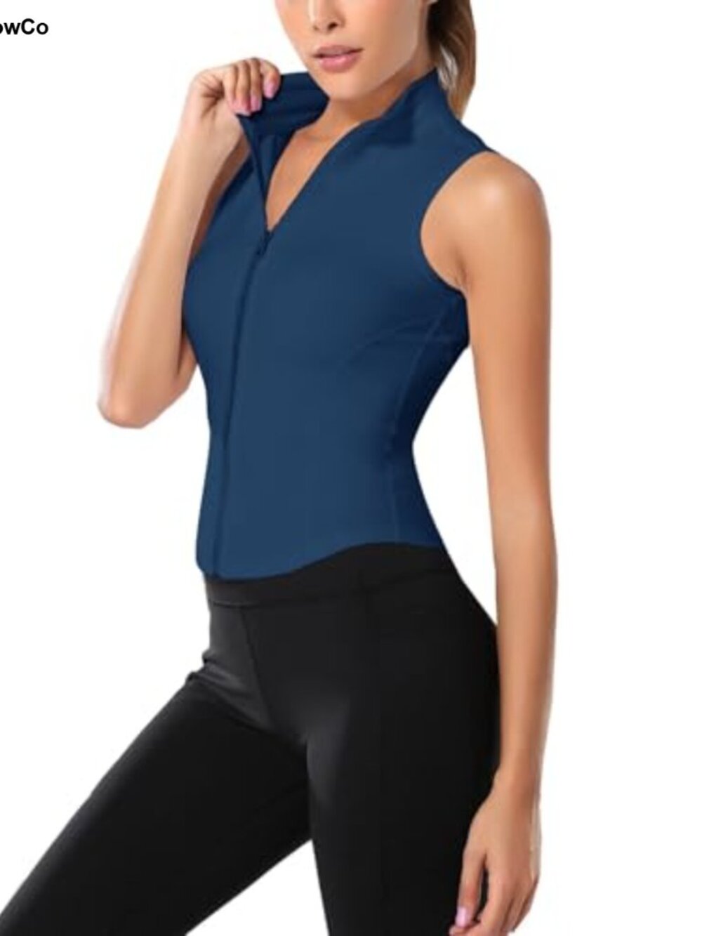 Sleeveless Full Zip Athletic Workout Vest Tank Top